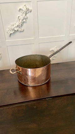 Large Antique George III Quality Copper Saucepan Stamped Liptons