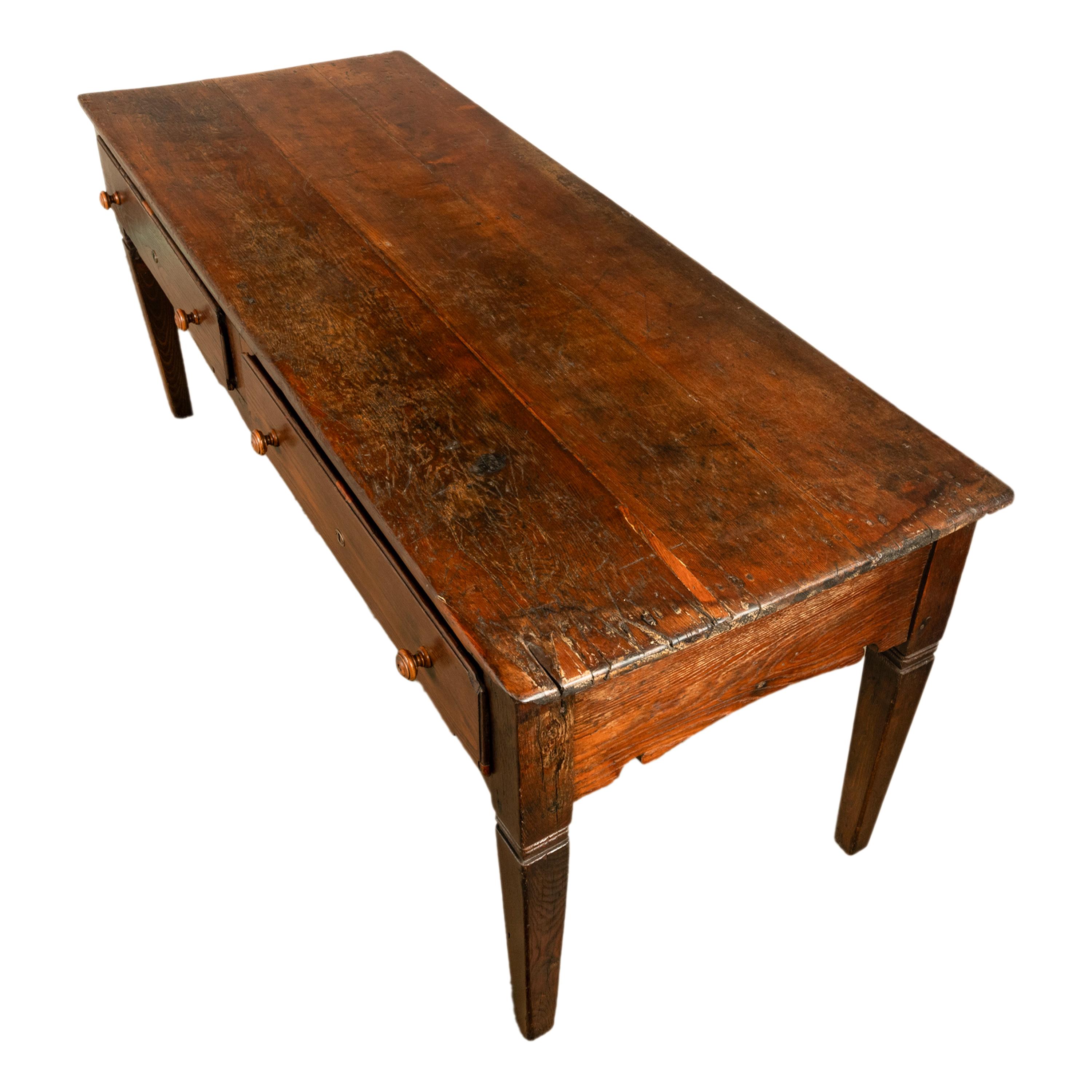 Large Antique Georgian Elm Serving Scullery Kitchen Preparation Table 1820 For Sale 5