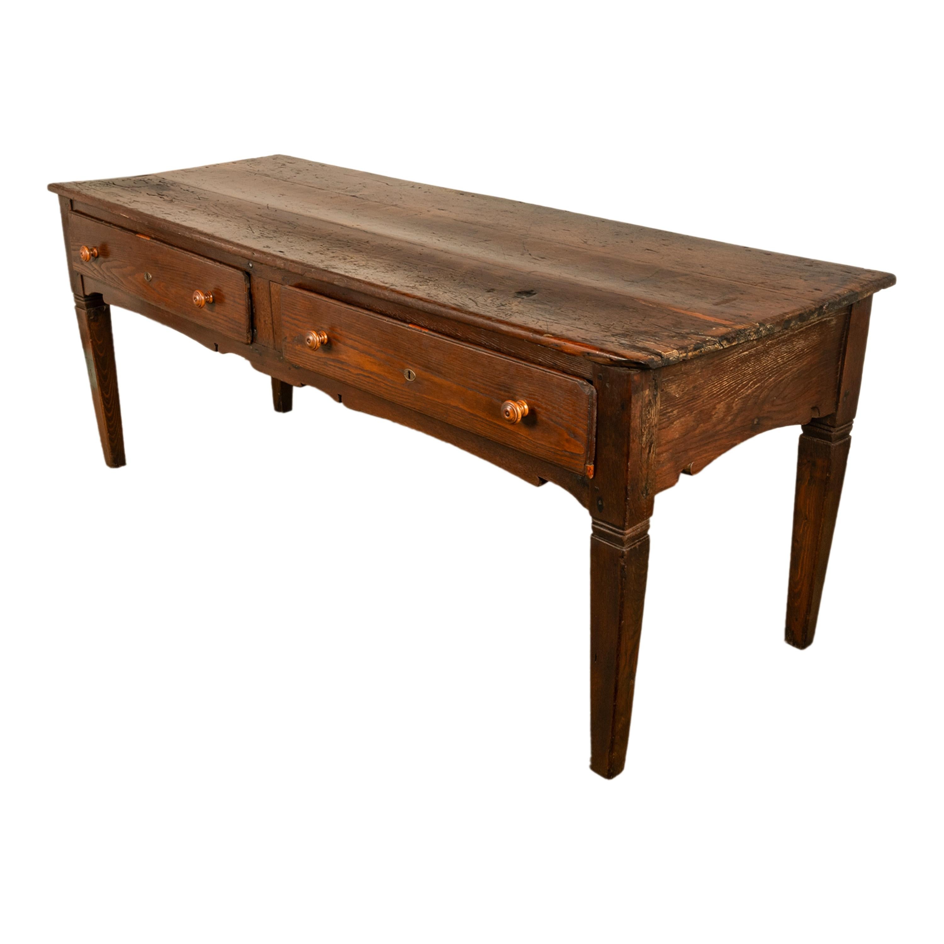 Large Antique Georgian Elm Serving Scullery Kitchen Preparation Table 1820 For Sale 7