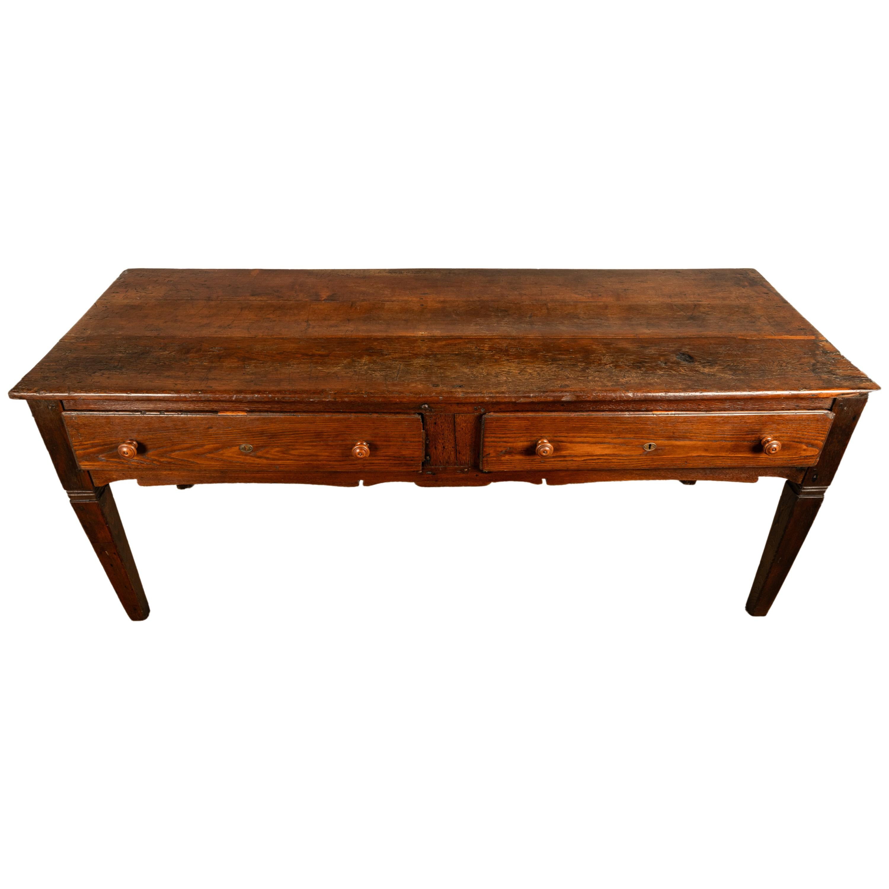 Large Antique Georgian Elm Serving Scullery Kitchen Preparation Table 1820 For Sale 9