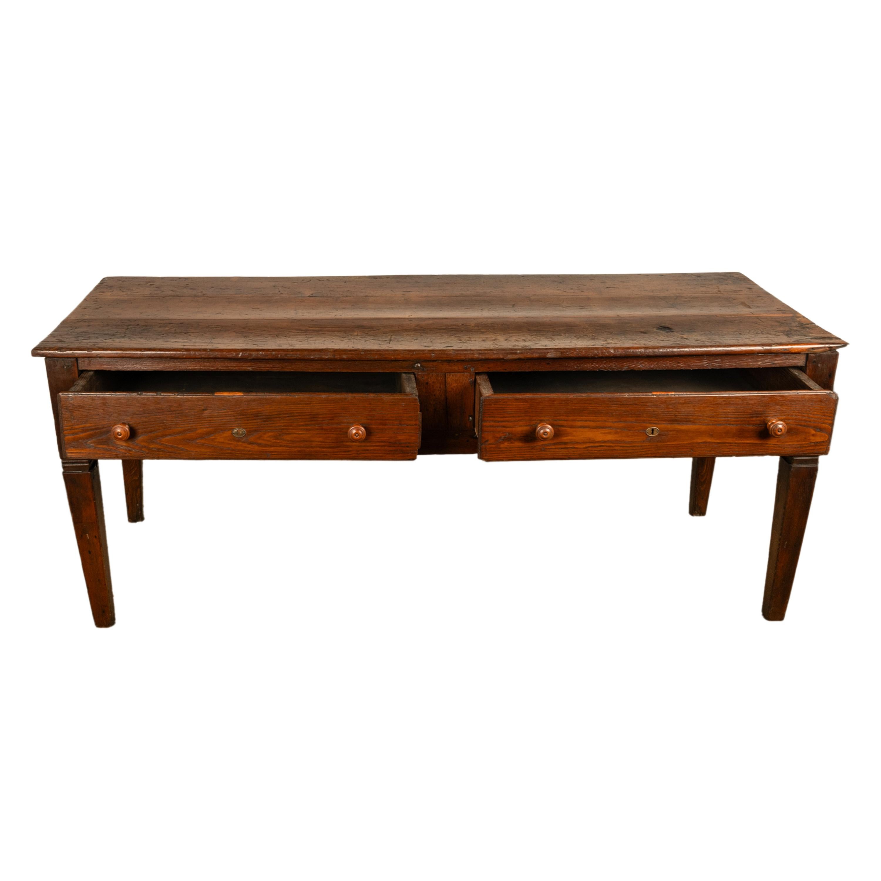 Large Antique Georgian Elm Serving Scullery Kitchen Preparation Table 1820 In Good Condition For Sale In Portland, OR
