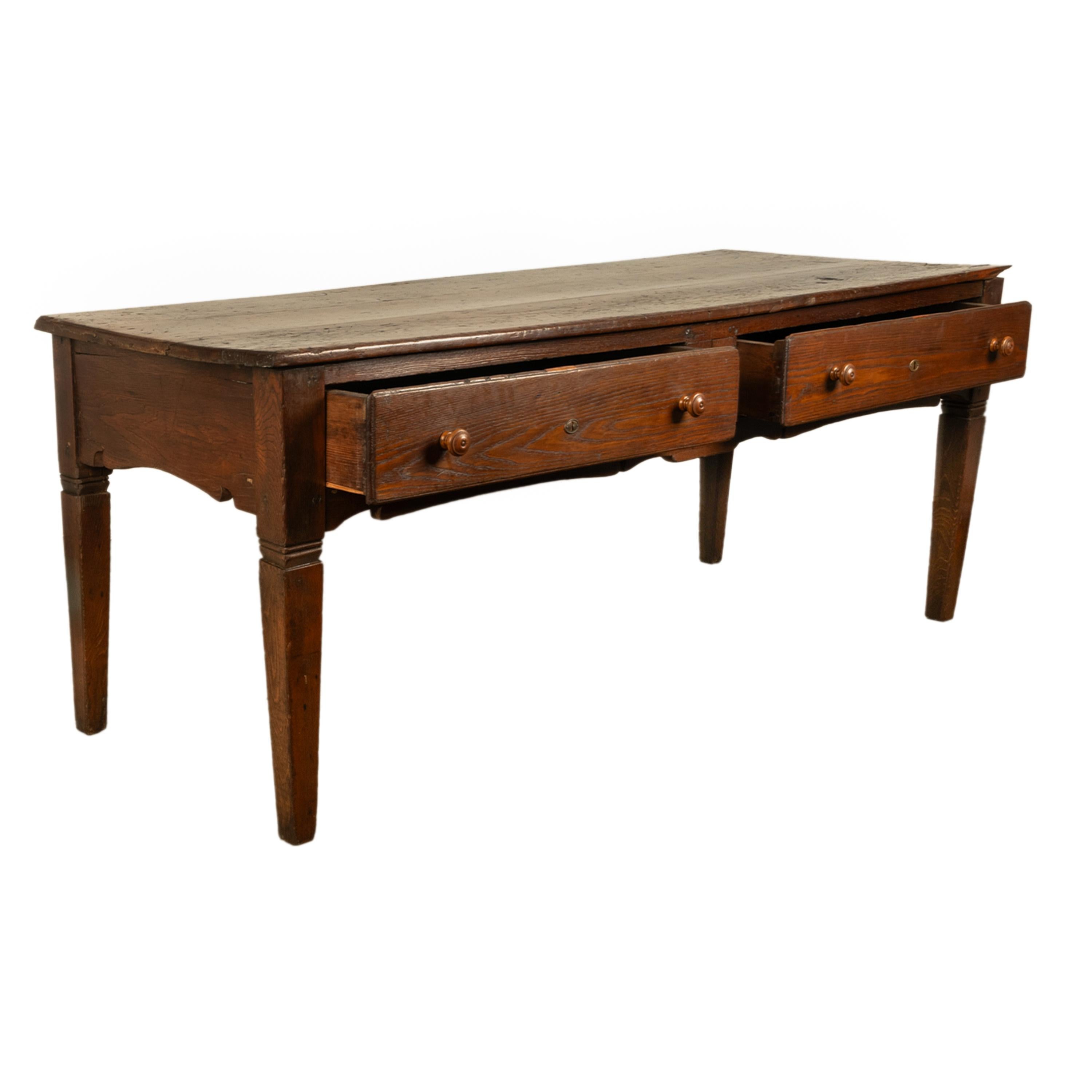 Early 19th Century Large Antique Georgian Elm Serving Scullery Kitchen Preparation Table 1820 For Sale