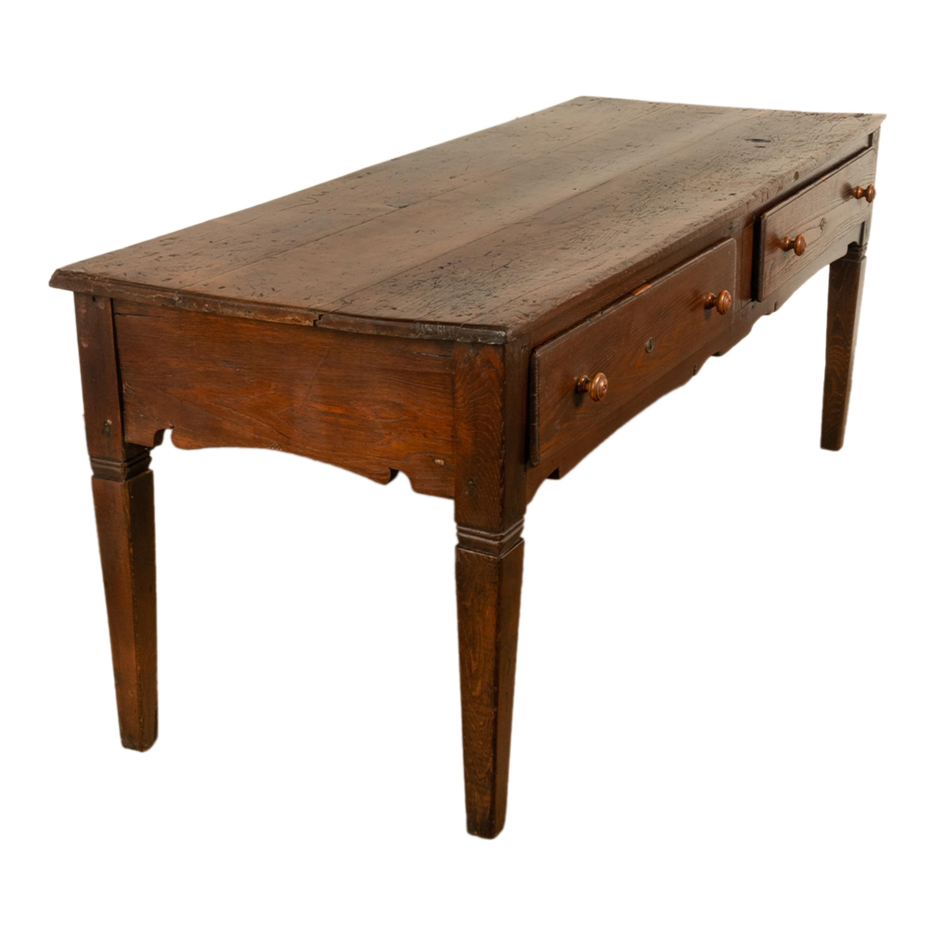 Large Antique Georgian Elm Serving Scullery Kitchen Preparation Table 1820 For Sale 1