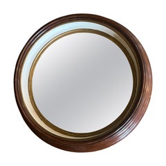 Large Antique Georgian Deep Inset  Round Antique Frame & Mirror