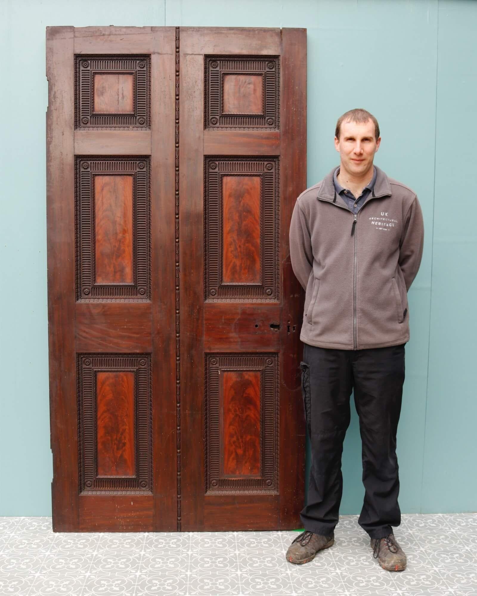 English Large Antique Georgian Mahogany Door For Sale