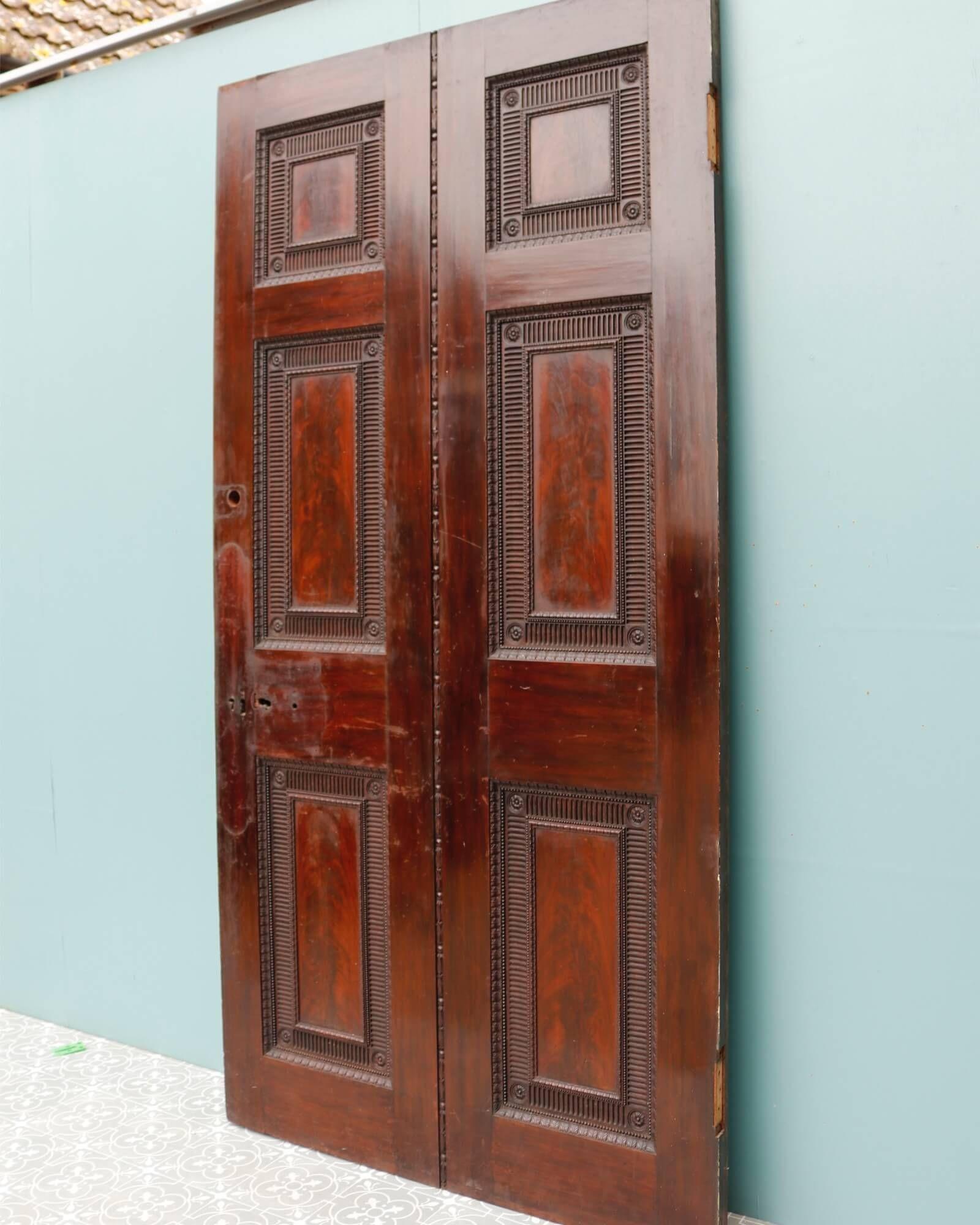 Large Antique Georgian Mahogany Door In Fair Condition For Sale In Wormelow, Herefordshire