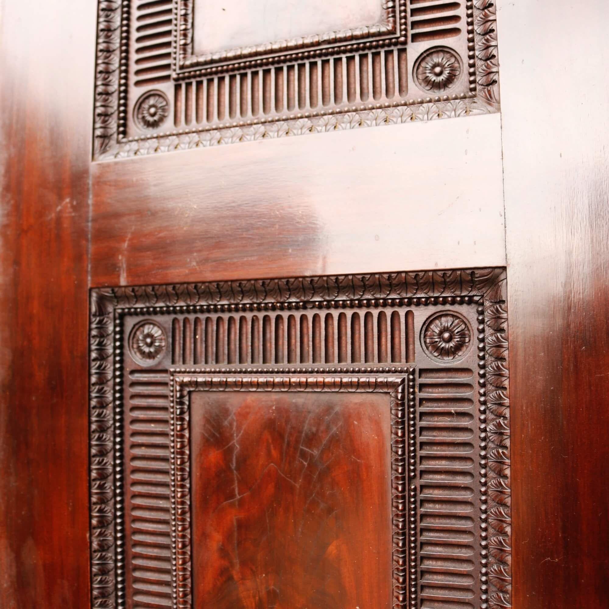 19th Century Large Antique Georgian Mahogany Door For Sale
