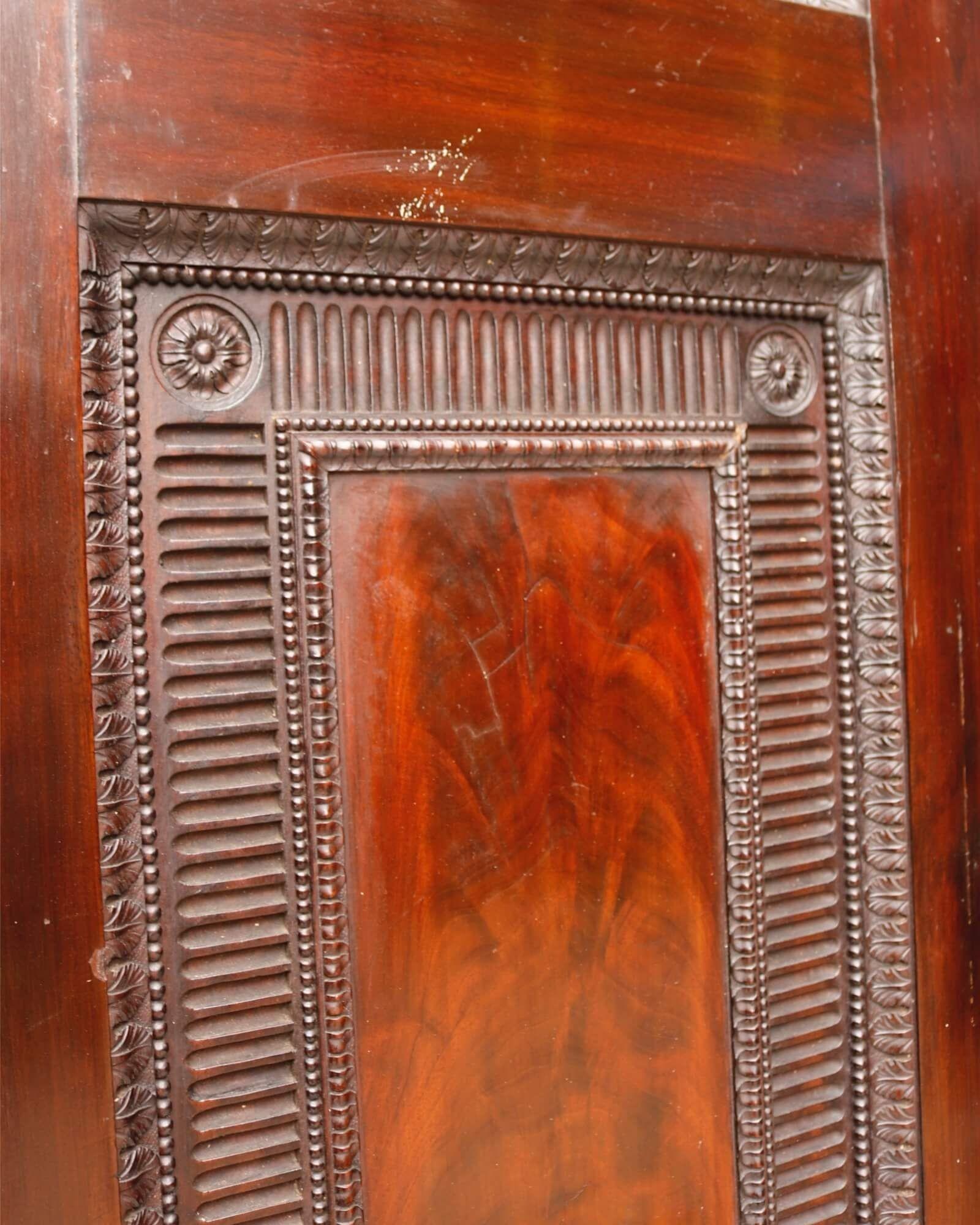 Wood Large Antique Georgian Mahogany Door For Sale