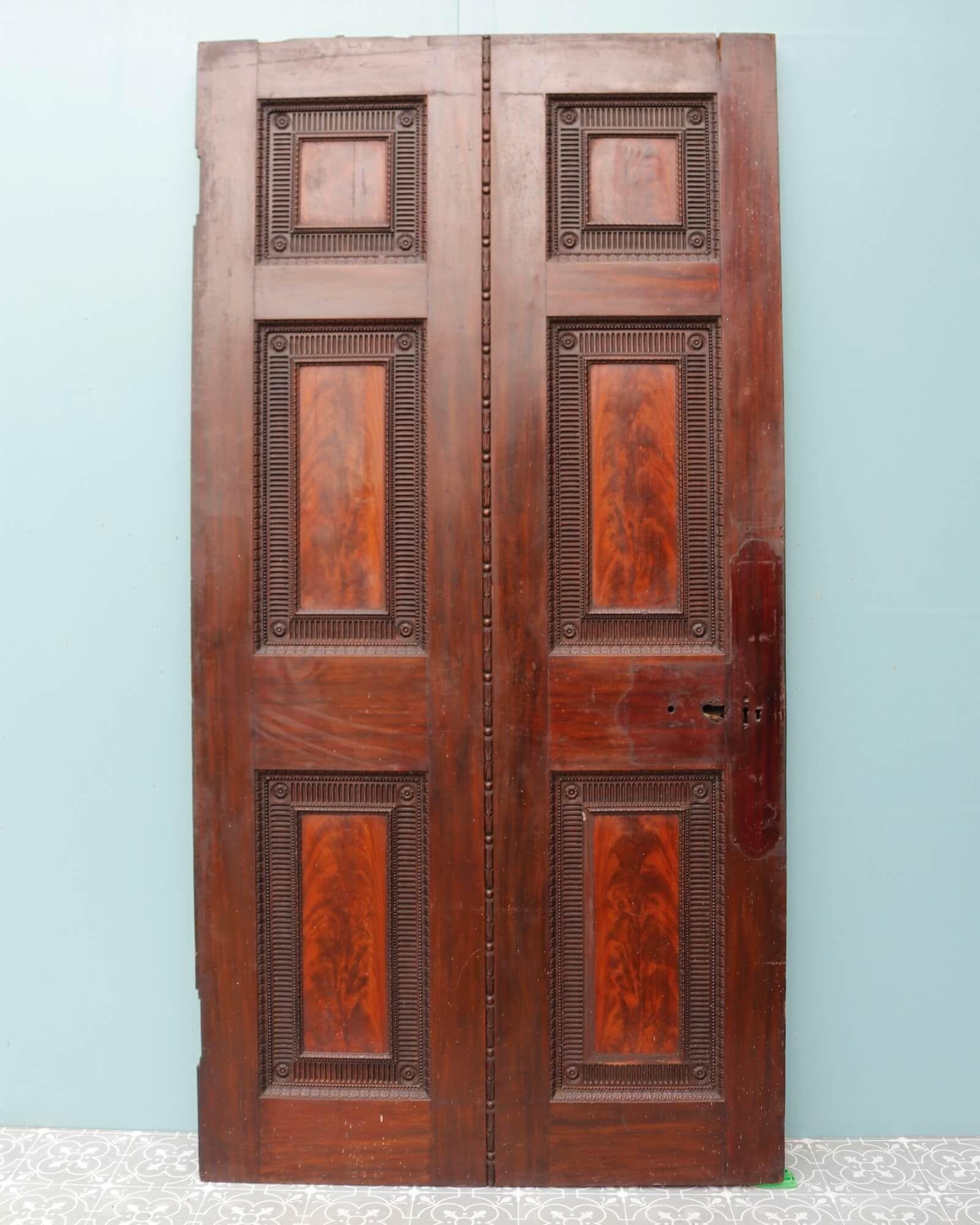 Large Antique Georgian Mahogany Door For Sale 1
