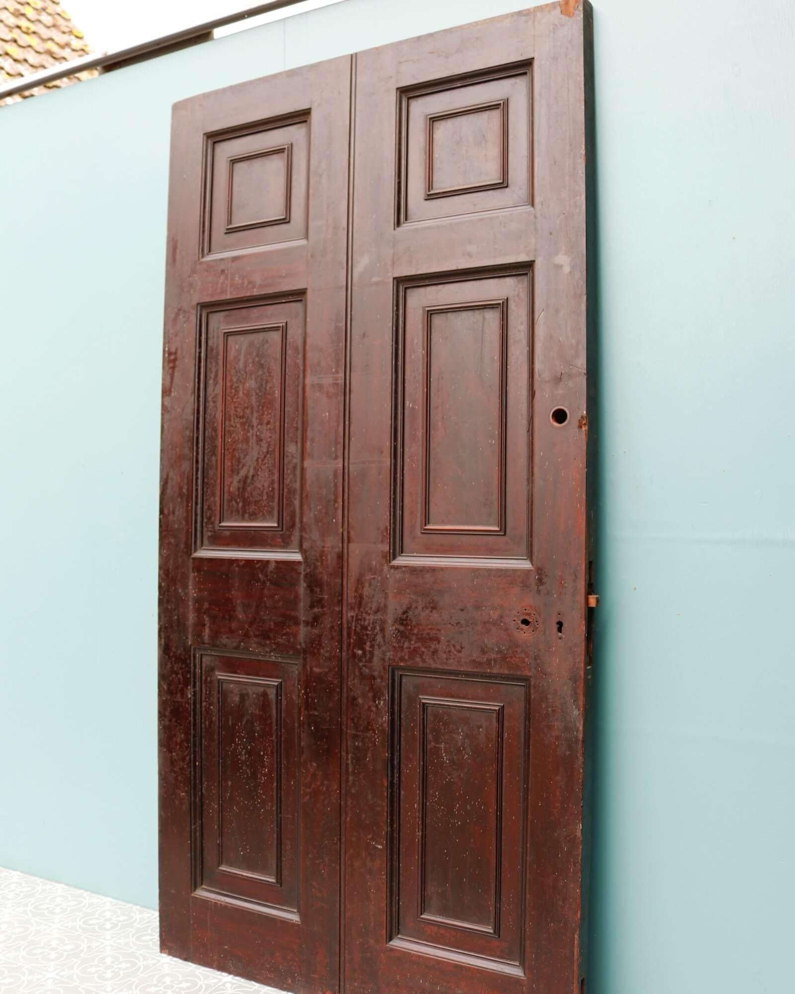 Large Antique Georgian Mahogany Door For Sale 2