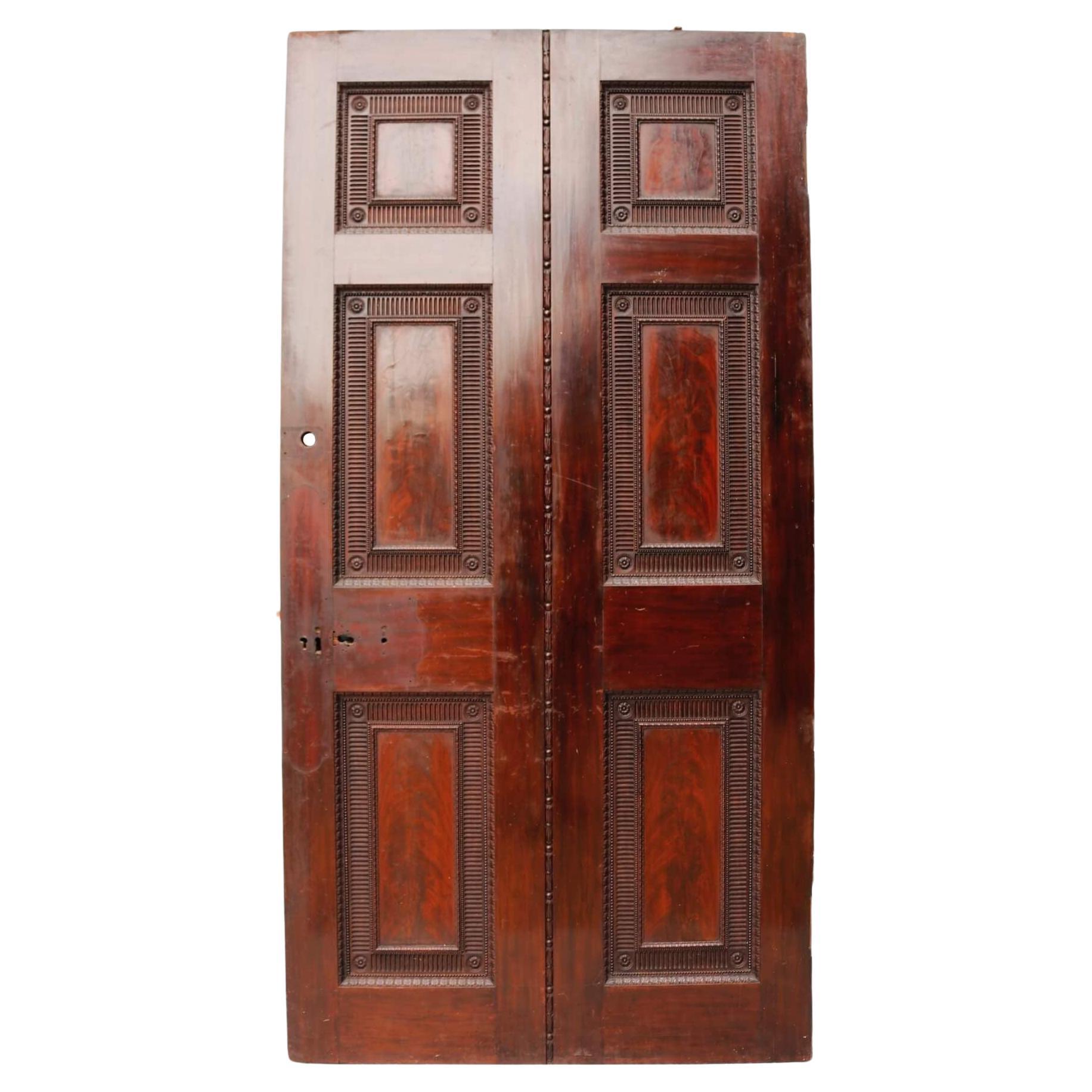 Large Antique Georgian Mahogany Door For Sale
