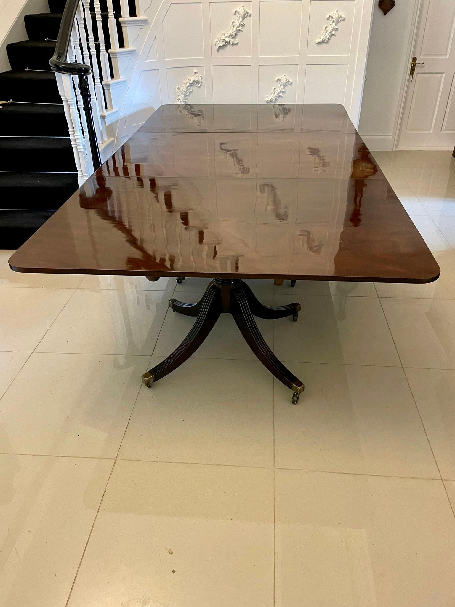 Other Large Antique Georgian Outstanding Quality Figured Mahogany 3 Pilar Dining Table For Sale
