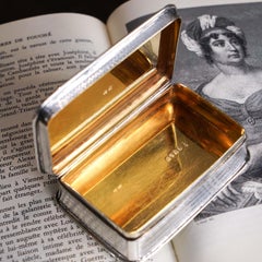 Large Antique Georgian Solid Silver Snuff Box with Engine Turned Motifs - 1814
