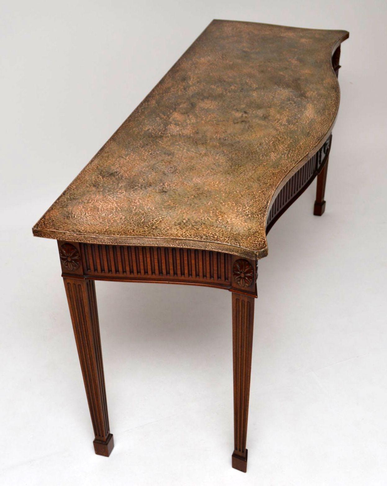 British Large Antique Georgian Style Mahogany Console Table