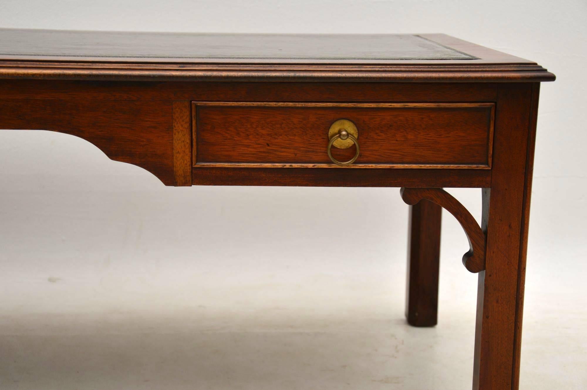 leather top coffee table antique