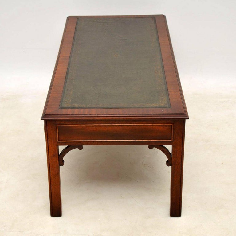Large Antique Georgian Style Mahogany Leather Top Coffee ...