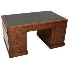 Large Antique Georgian Style Pedestal Desk