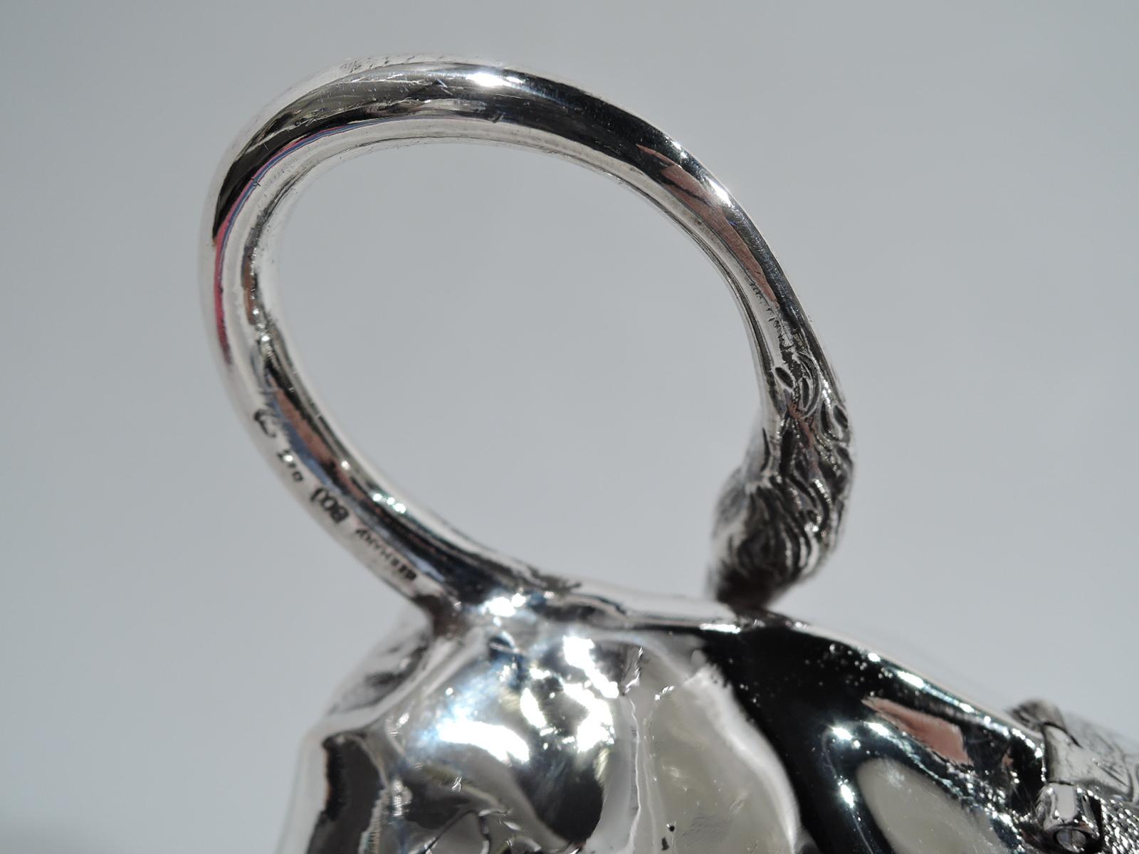 Large Antique German Silver Cow Creamer 1