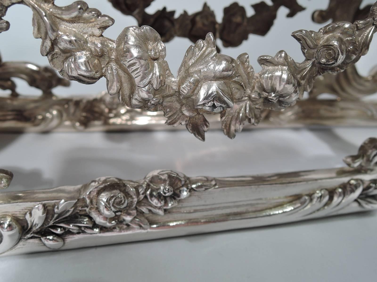 Large Antique German Silver Rococo Fantasy Centrepiece Sleigh 6