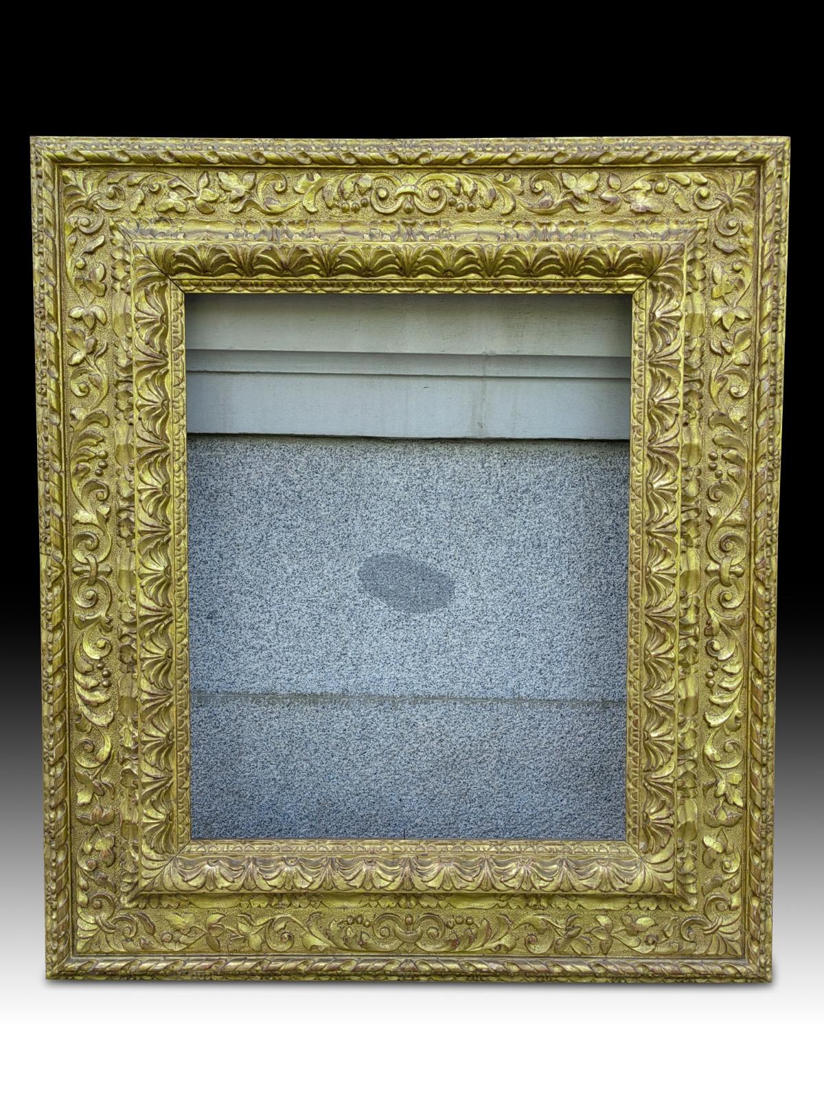 Großer antiker vergoldeter Rahmen, Began 20. Jahrhundert im Zustand „Gut“ im Angebot in Madrid, ES