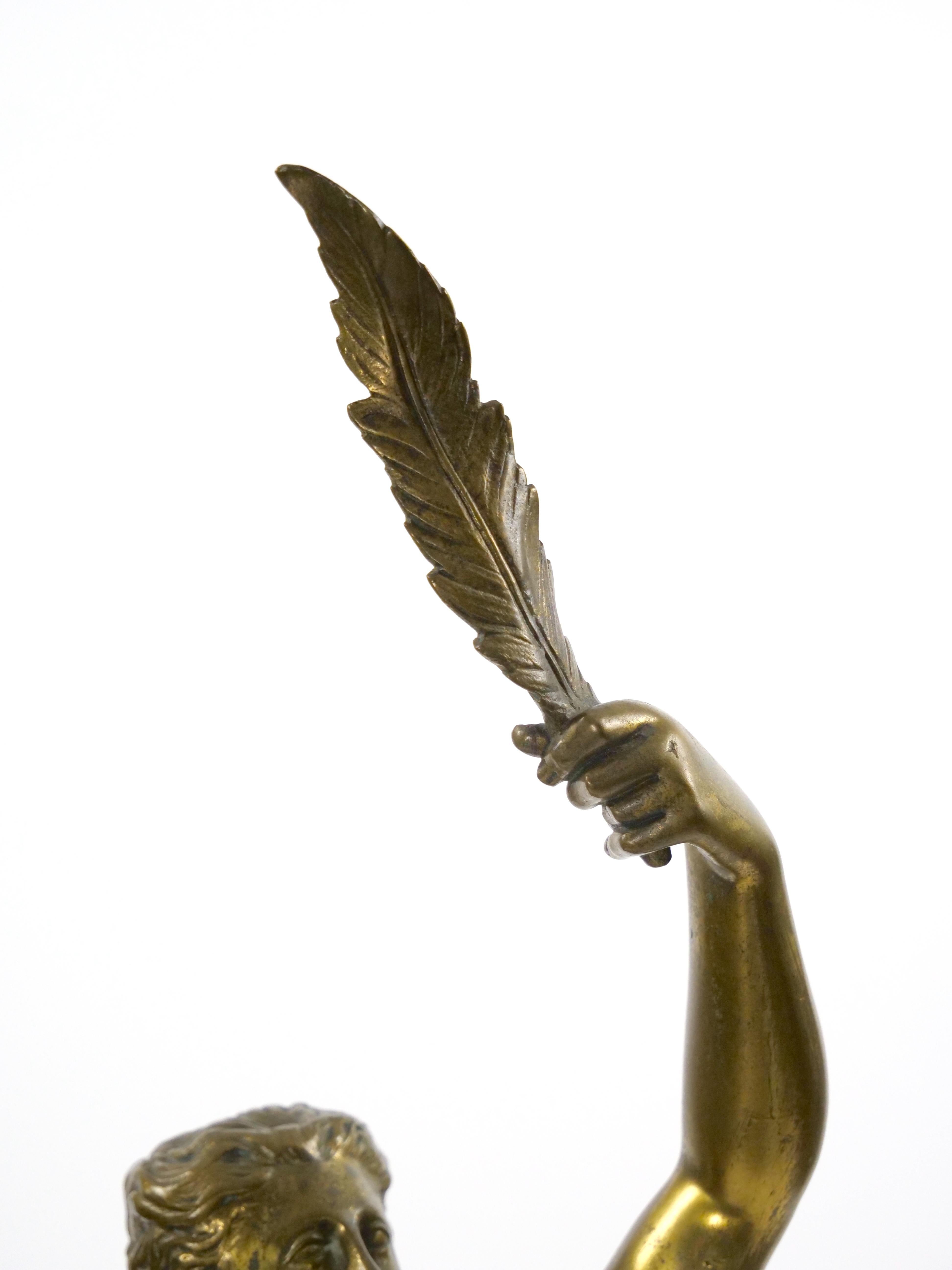 Gran escultura antigua de bronce dorado/ Diosa romana Fortuna, según Giambologna en venta 6