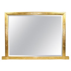 Antique Wood C Wood, c.C., grand miroir à trumeau en bois sculpté et doré