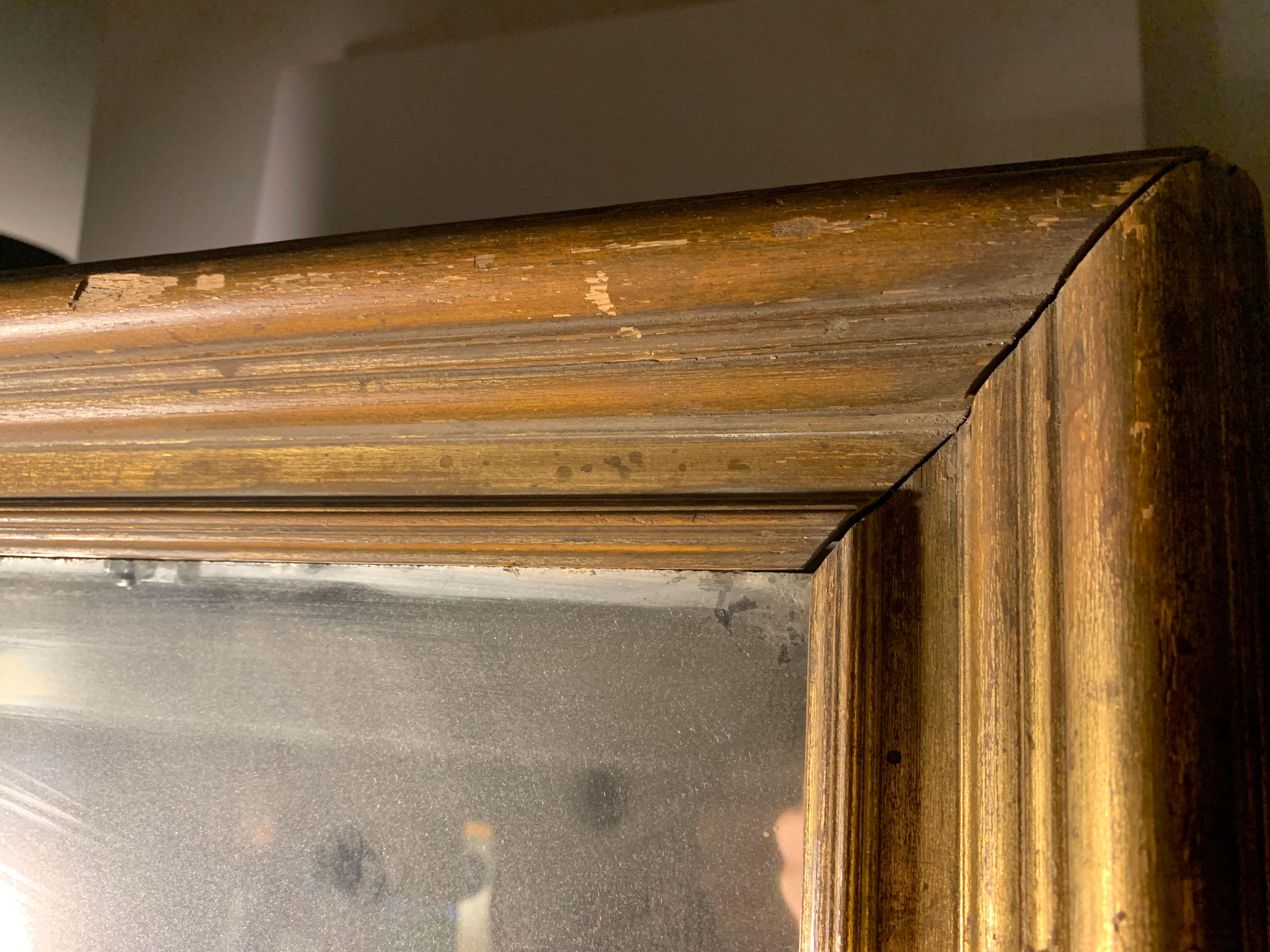 Wood Large Antique Gilt Frame or Mirror For Sale