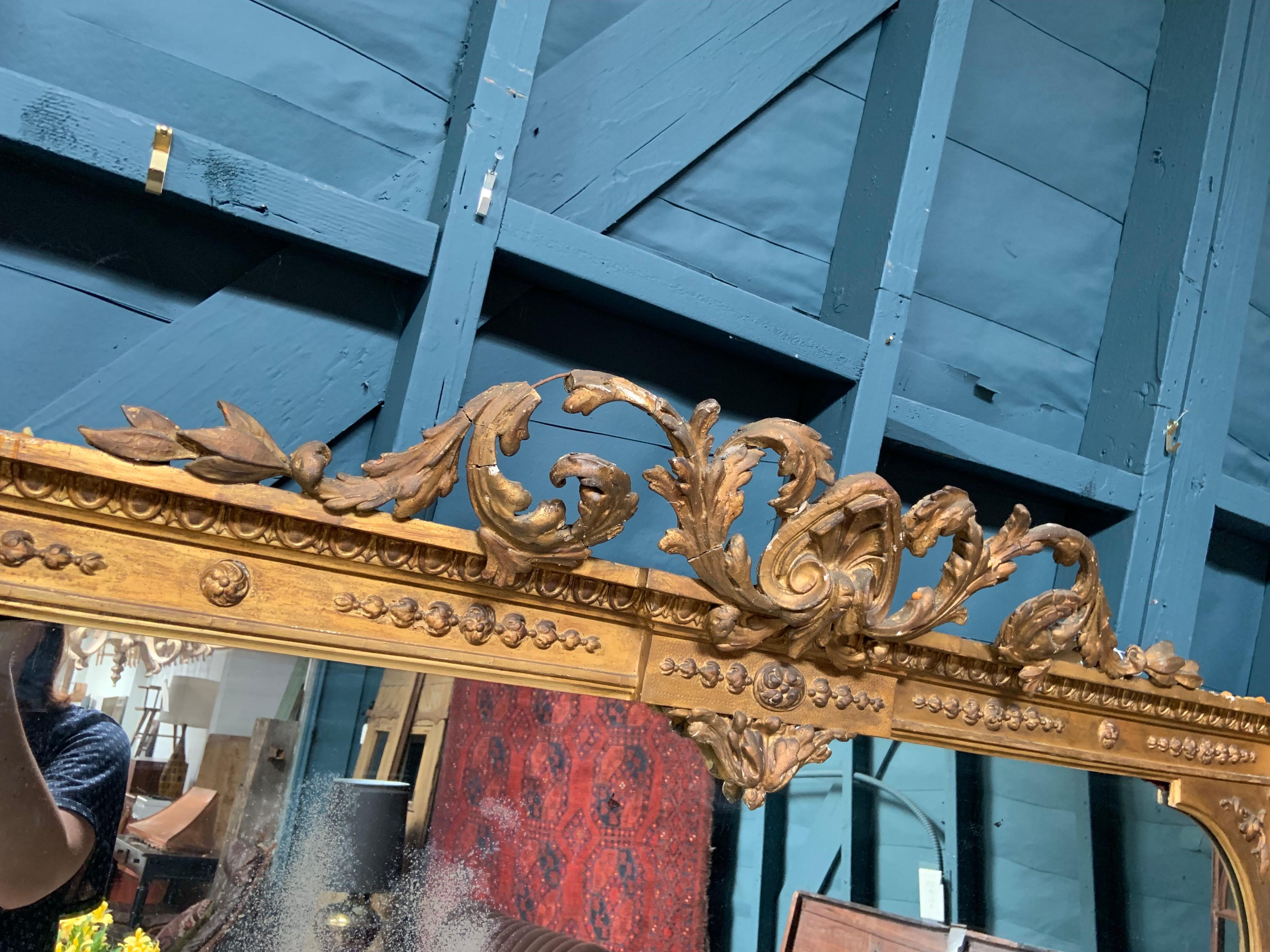 Baroque Large Antique Gilt Mirror