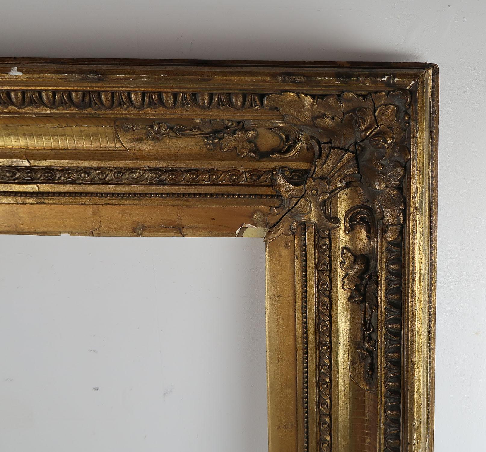 Large Antique Gilt Picture Frame in Renaissance Revival Style In Good Condition In St Annes, Lancashire