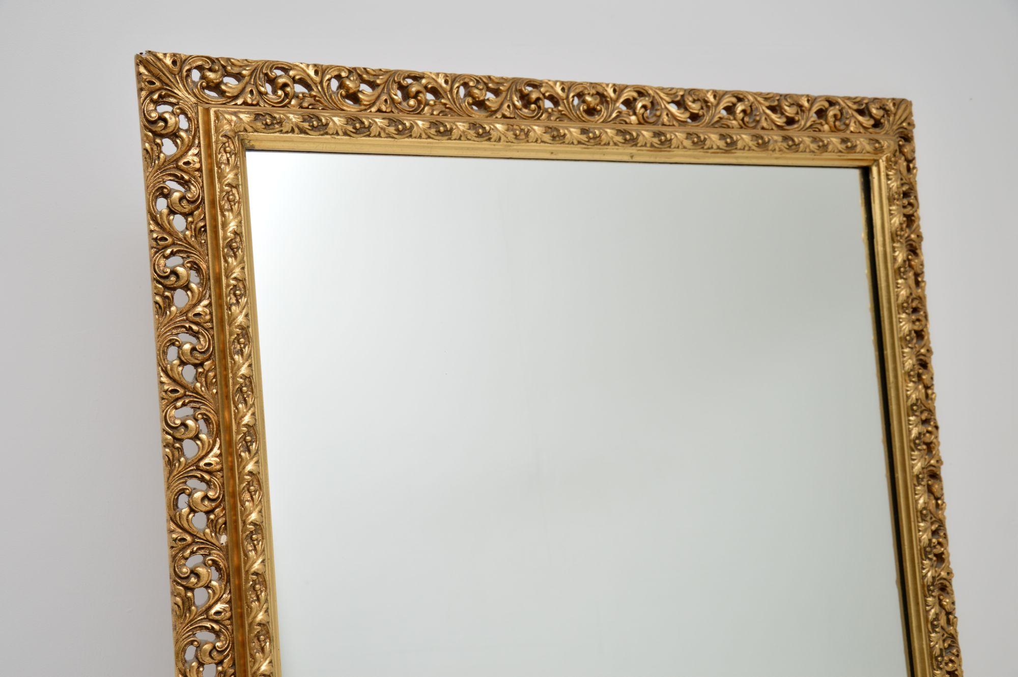 Rococo Large Antique Gilt Wood Mirror