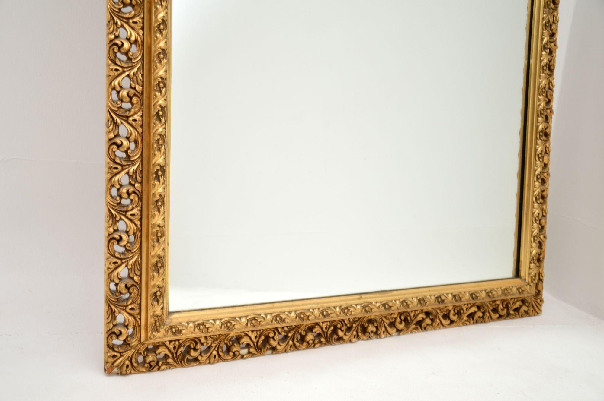 British Large Antique Gilt Wood Mirror