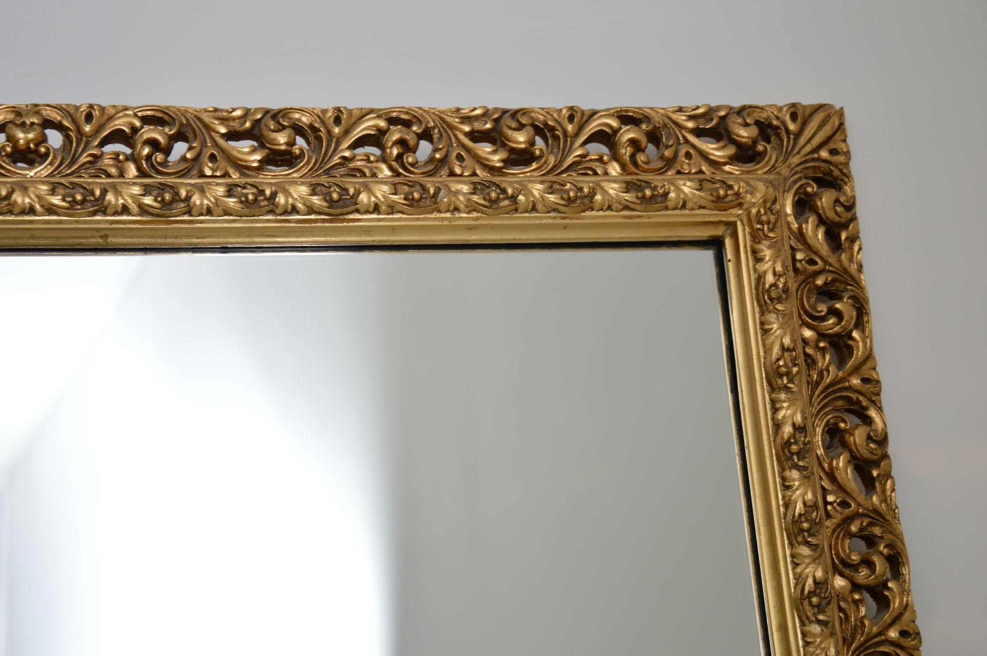 Large Antique Gilt Wood Mirror In Good Condition In London, GB