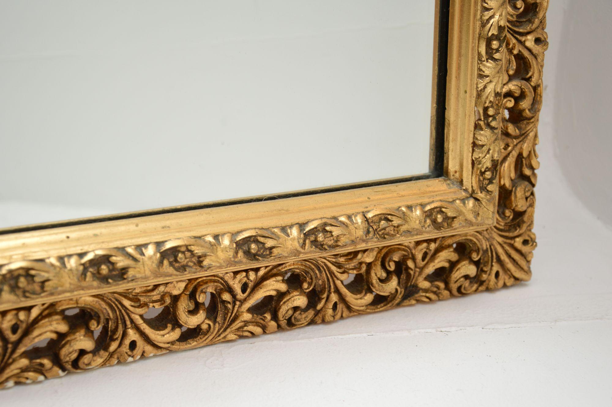 Large Antique Gilt Wood Mirror 1