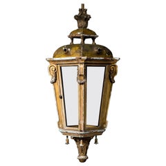 Large Antique Giltwood Hall Lantern