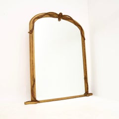 Large Antique Giltwood Over Mantle Mirror