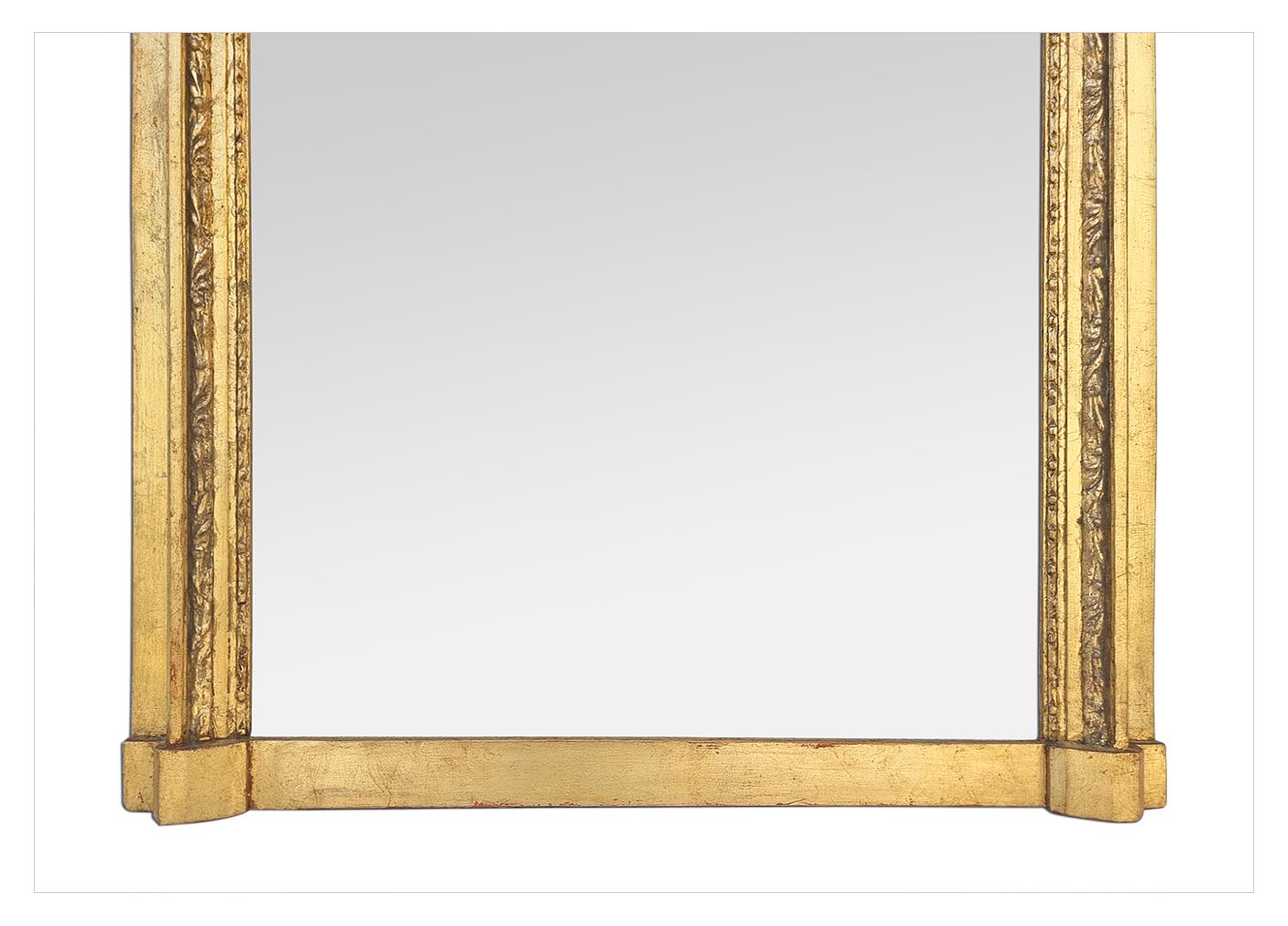 Large Antique Giltwood Overmantel Mirror, France circa 1935 In Good Condition For Sale In Paris, FR