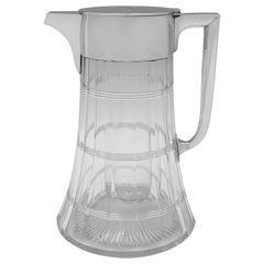 Large Antique Glass & Sterling Silver Lemonade Jug, John Grinsell & Sons, 1893