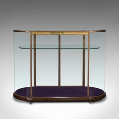 Large Antique Glazed Display Cabinet, English, Bronze, Shop, Showcase, Edwardian