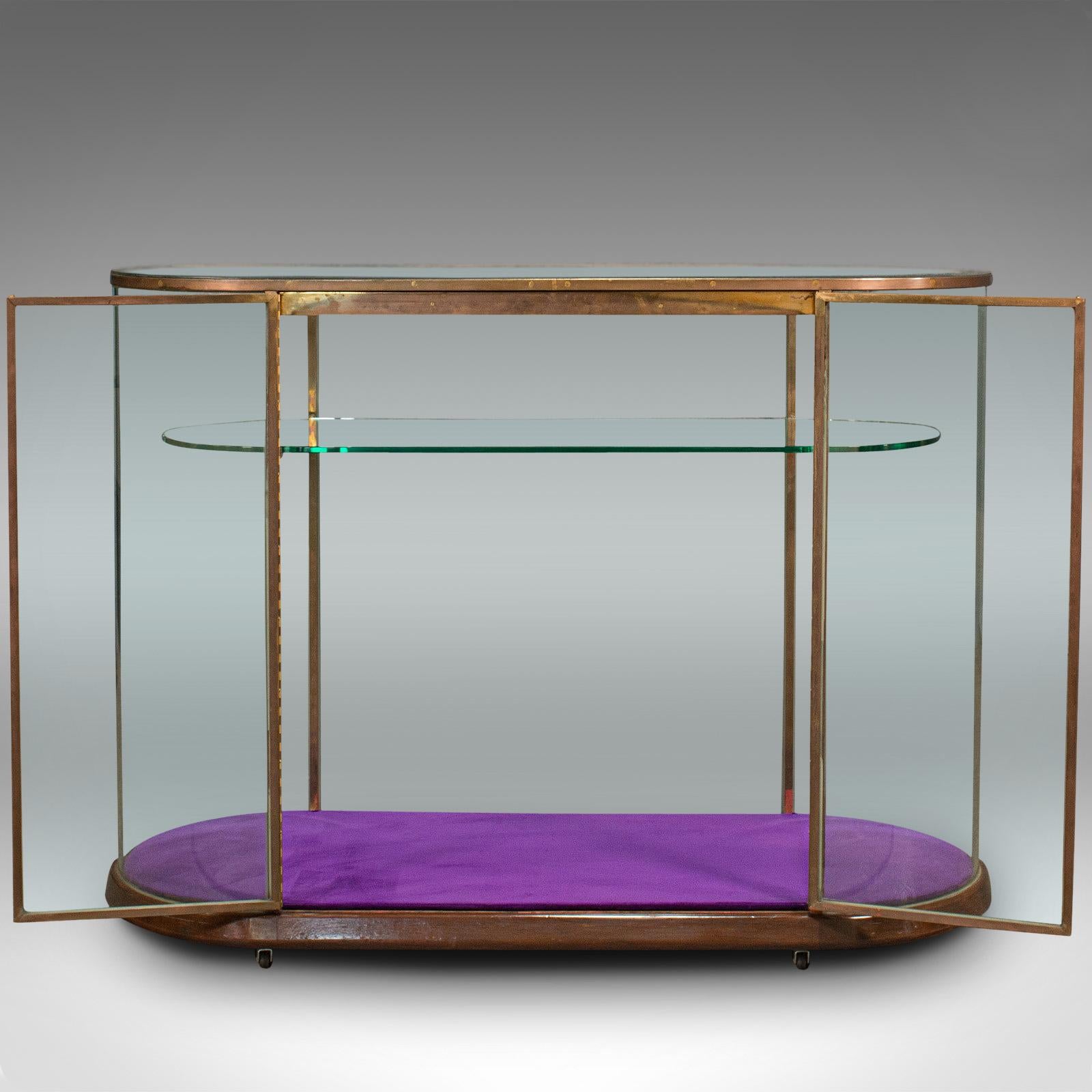 Large Antique Glazed Display Cabinet, English, Bronze, Shop, Showcase, Edwardian 2