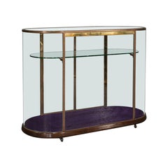 Large Antique Glazed Display Cabinet, English, Bronze, Shop, Showcase, Edwardian