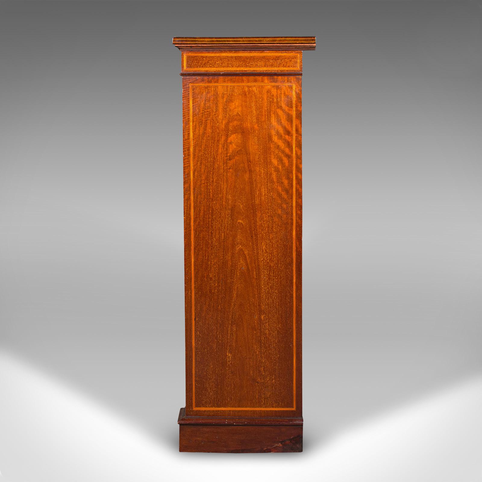 Glass Large Antique Glazed Display Cabinet, English, Drawing Room, Bookcase, Edwardian For Sale