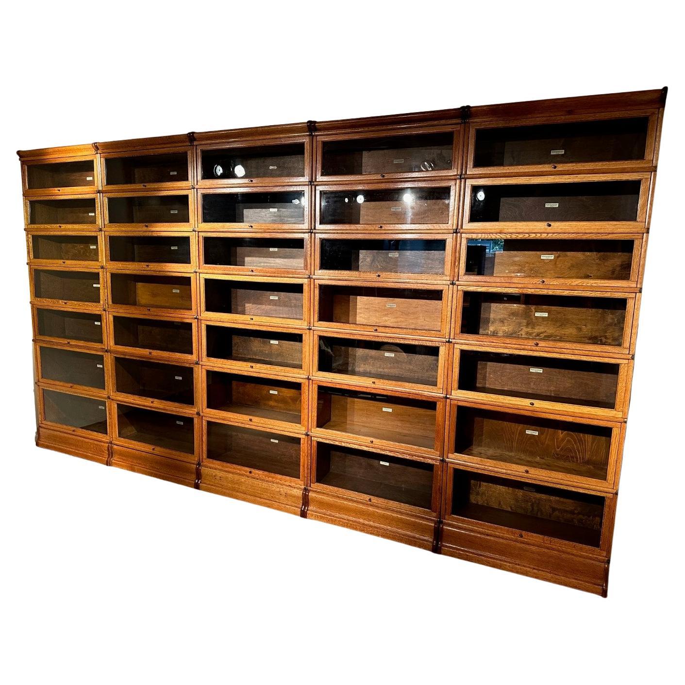 Large antique Globe Wernicke Bookcase in oak