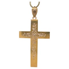 Large Antique Gold Christmas Cross