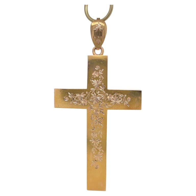 Large Antique Gold Christmas Cross For Sale at 1stDibs