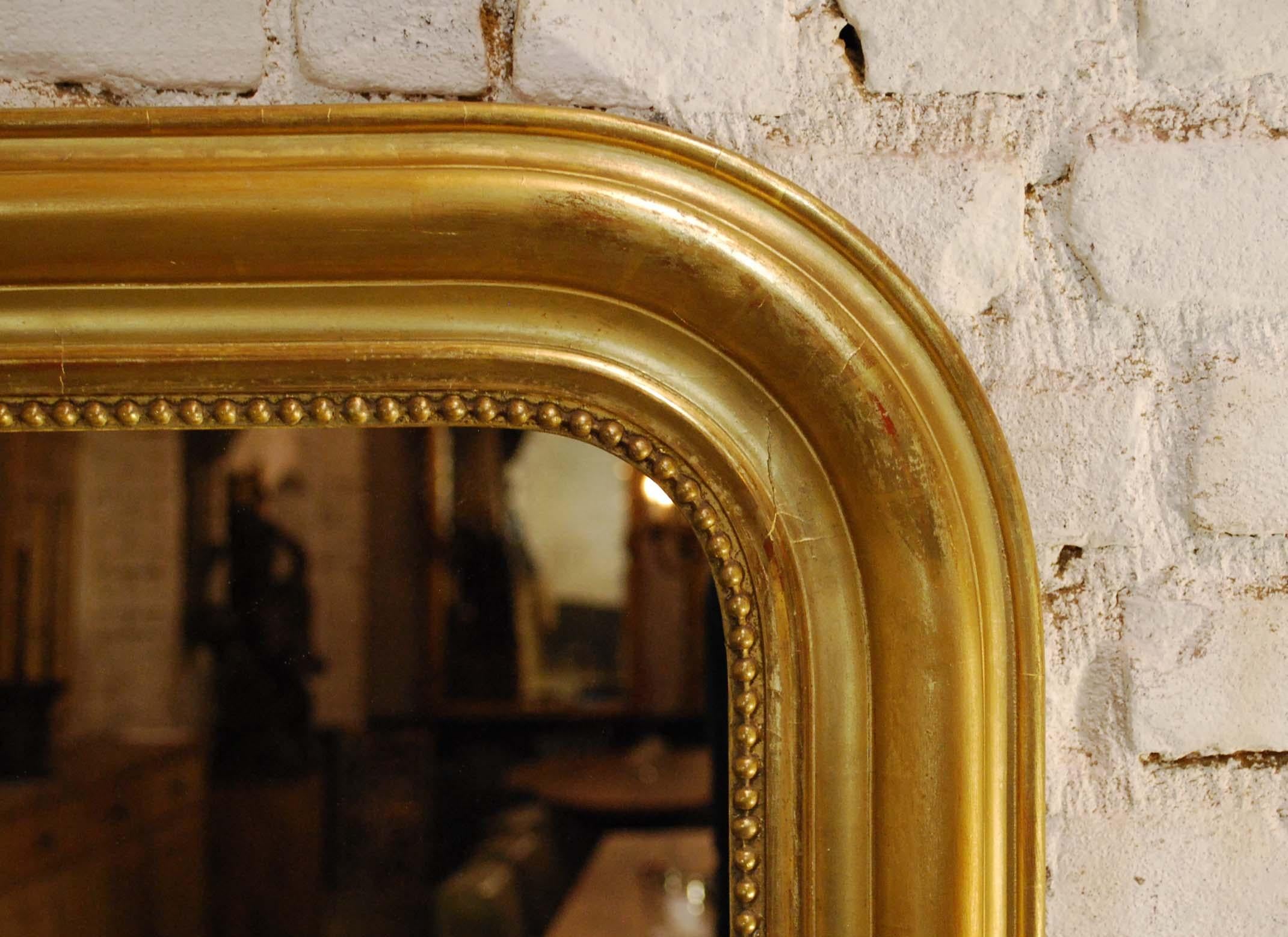19th Century Large Antique Gold Gilt French Louis Philippe Mirror