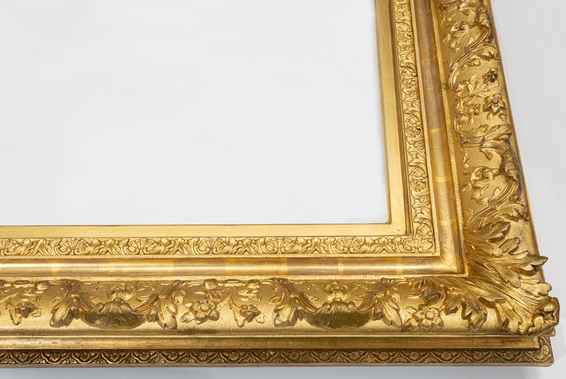 Baroque Revival Large Antique Golden Frame For Sale