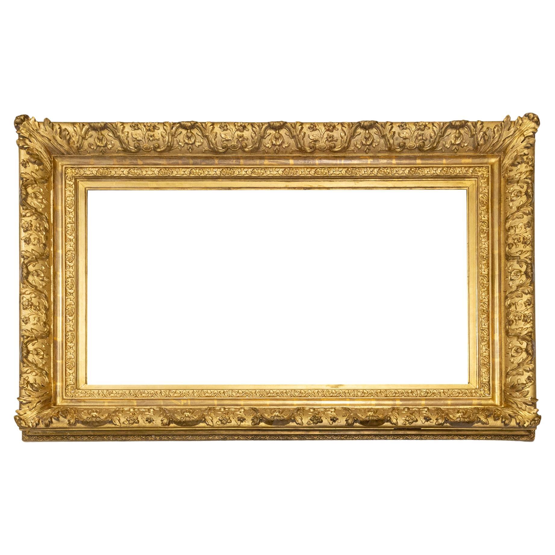 Large Antique Golden Frame For Sale