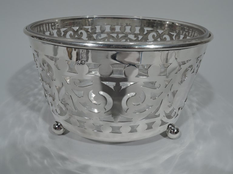 Large Antique Gorham Edwardian Pierced Sterling Silver Ice Bucket For