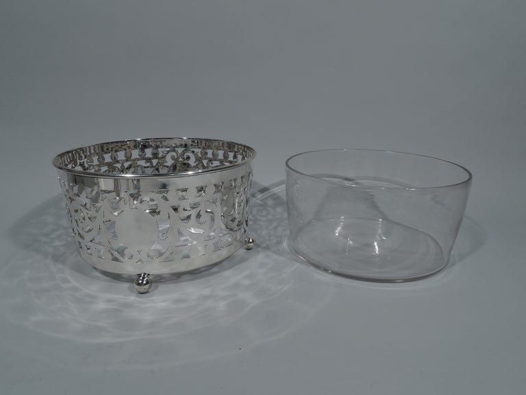 Large Antique Gorham Edwardian Pierced Sterling Silver Ice Bucket For