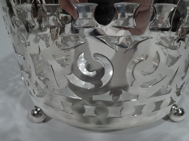 Large Antique Gorham Edwardian Pierced Sterling Silver Ice Bucket For